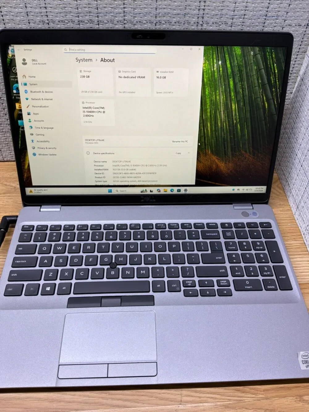 Dell Precision 3551 Laptop Intel Core i5-10400H 16GB RAM 256GB SSD Win 11 Pro